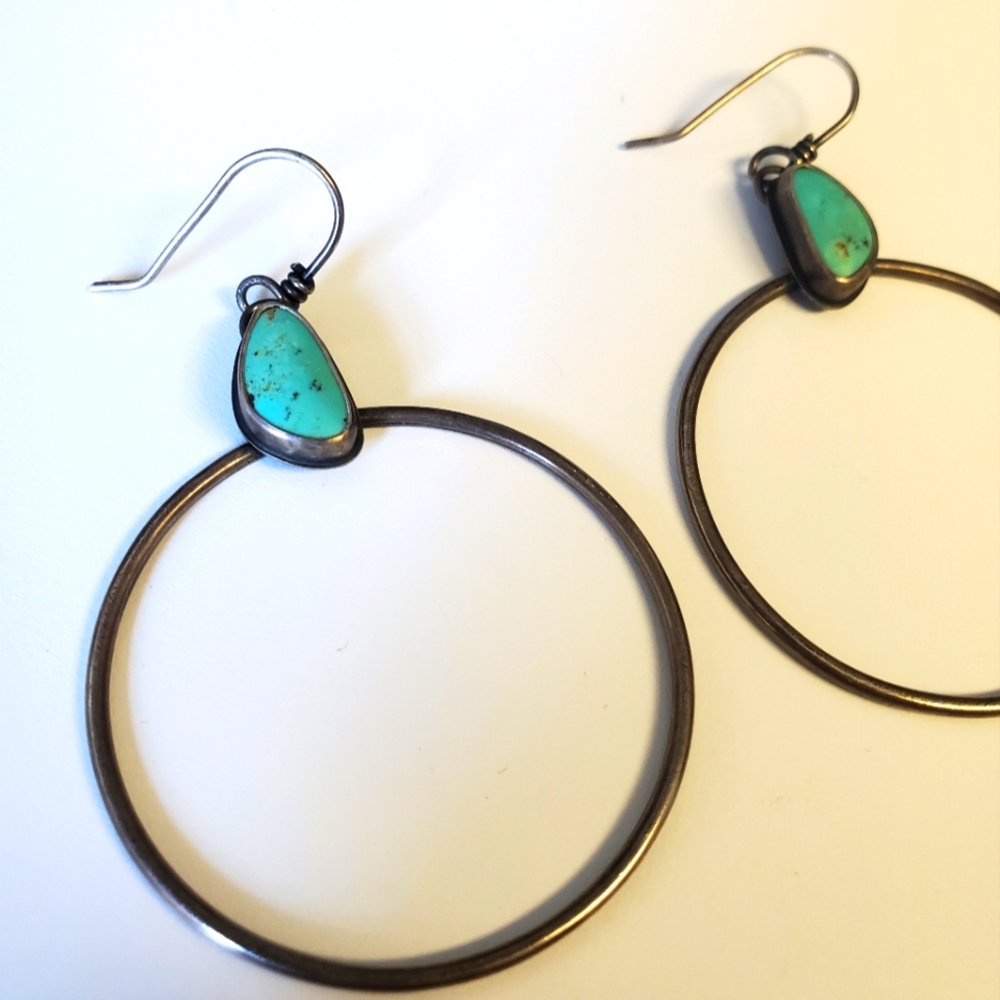 Royston Turquoise Hoop Earrings